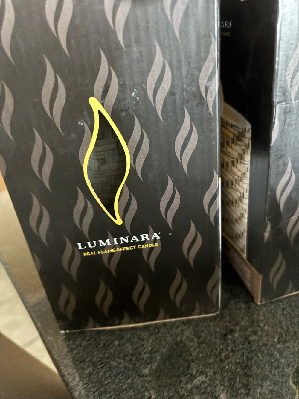 Luminara Basket-Weave LED Pillar Candle Set